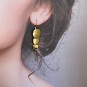 Lucky Brand Gold-Tone Pebble Drop Earrings